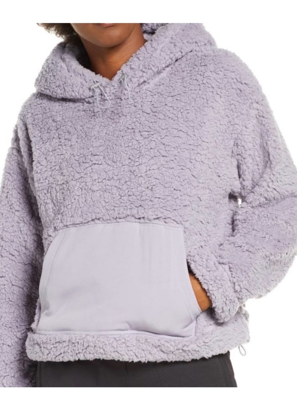 Zella Fleece Hooded Pullover Jacket - Light purple